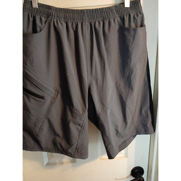 Spowind Cycling Shorts Gray Black Sz L Padded Elastic Waist - Picture 1 of 6